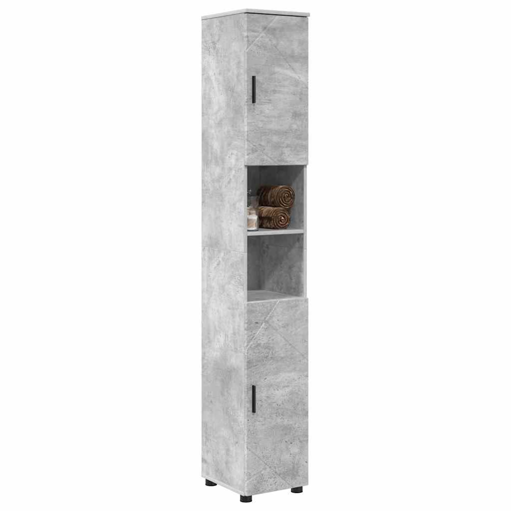 Badezimmerschrank mit Speicher Beton Grau 30 x 35 x 192 cm