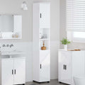 Badezimmerschrank mit Speicher Hochglanz Weiß 30 x 35 x 192 cm