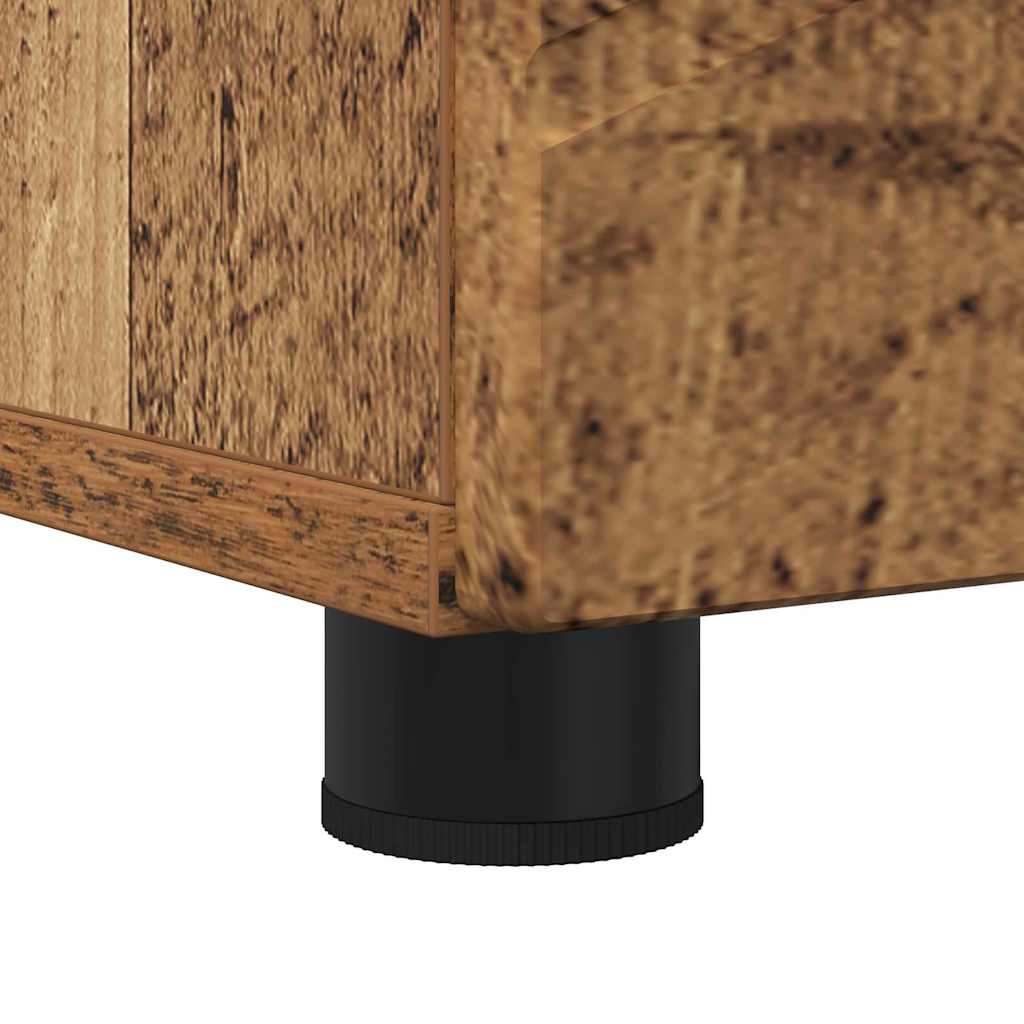 Badezimmerschrank mit Speicher mit Tür Altholz 30 x 35 x 192 cm