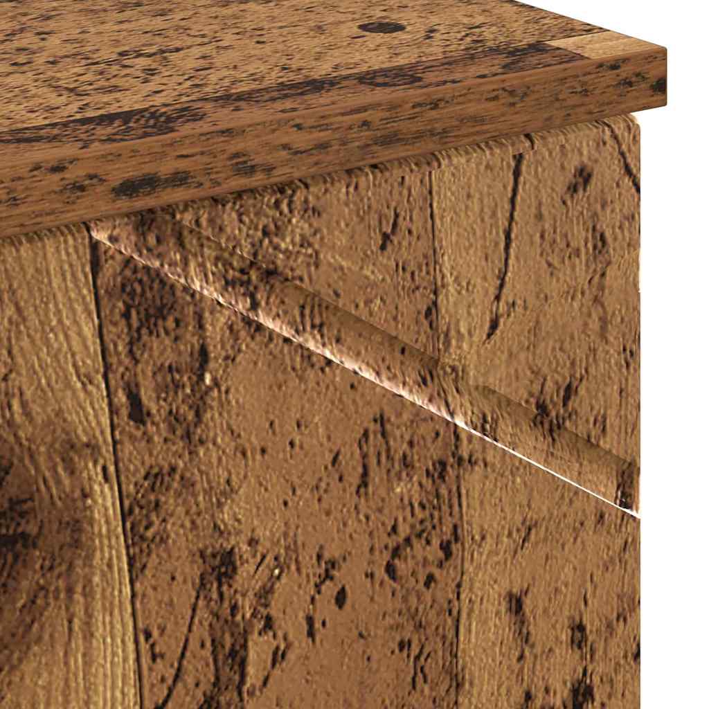 Badezimmerschrank mit Speicher mit Tür Altholz 30 x 35 x 192 cm