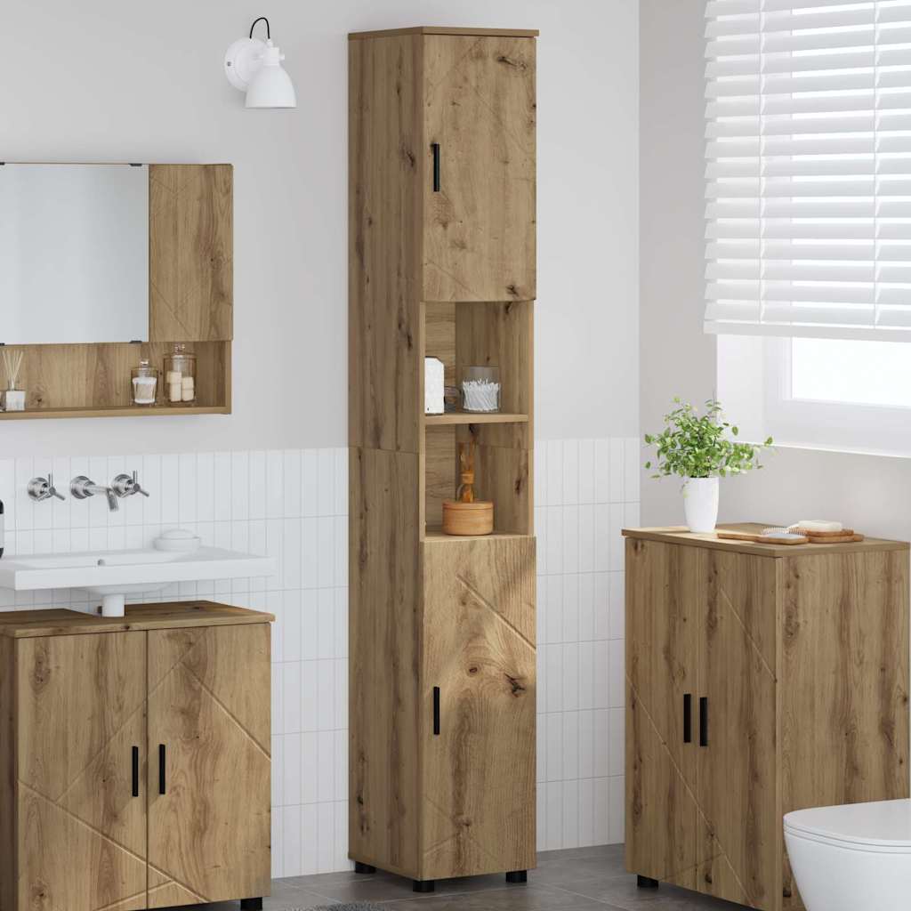 Badezimmerschrank mit Speicher Artisan-Eiche 30 x 35 x 192 cm