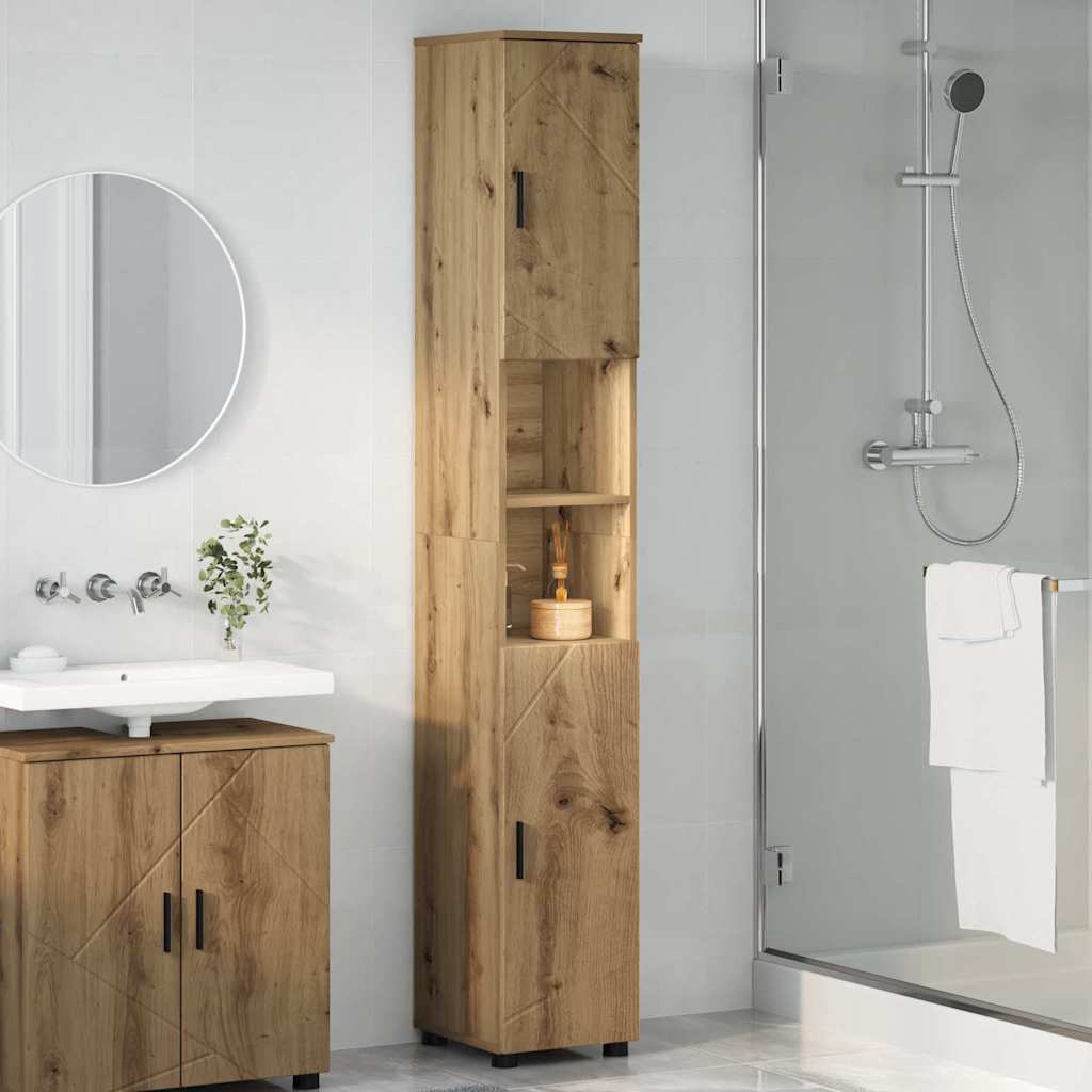 Badezimmerschrank mit Speicher Artisan-Eiche 30 x 35 x 192 cm