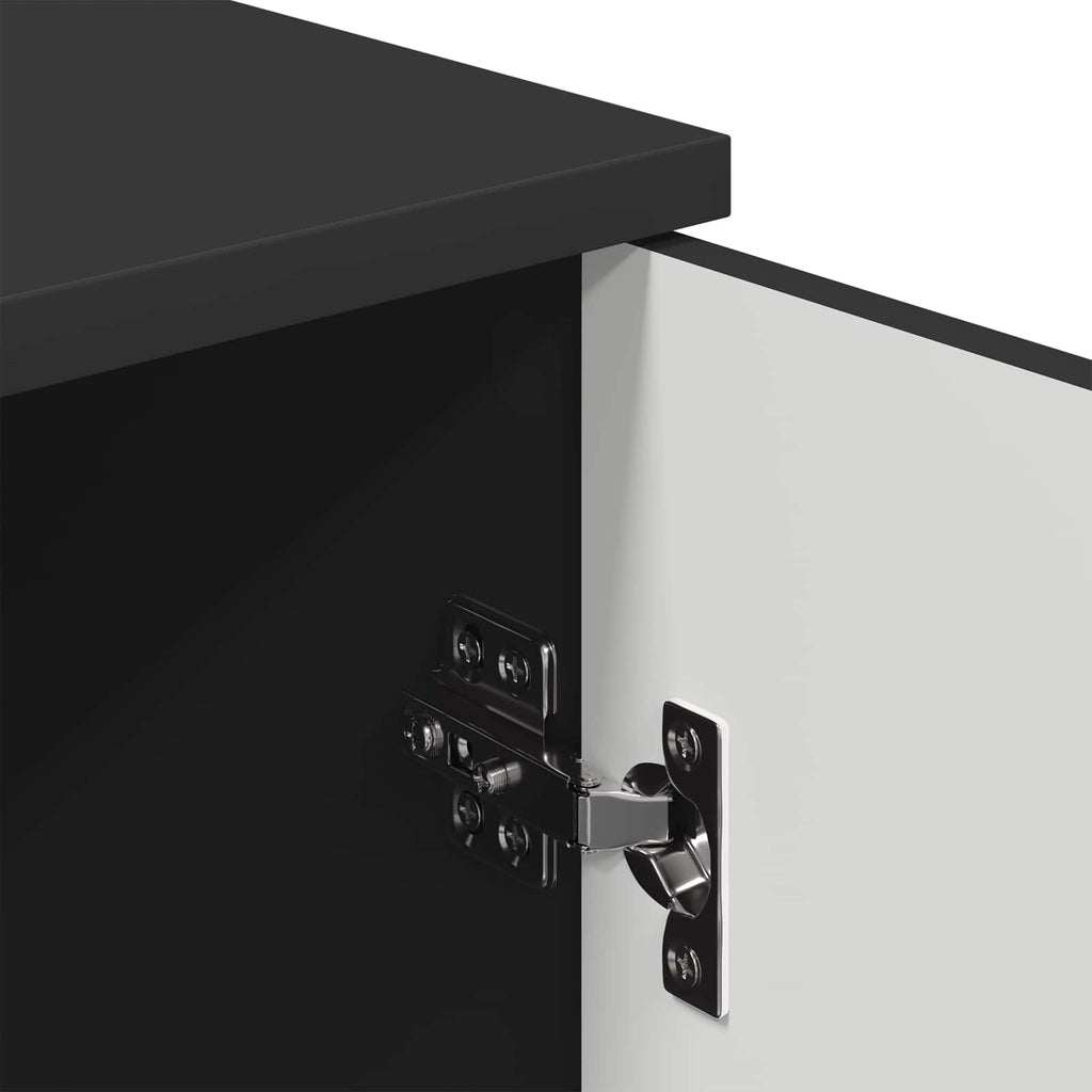 Badezimmerschrank Wandmontiert Schwarz 30 x 31,5 x 61 cm