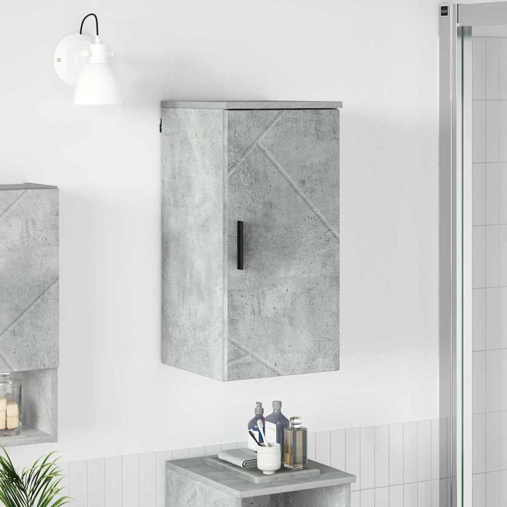 Badezimmerschrank Wandmontiert Beton Grau 30 x 31,5 x 61 cm