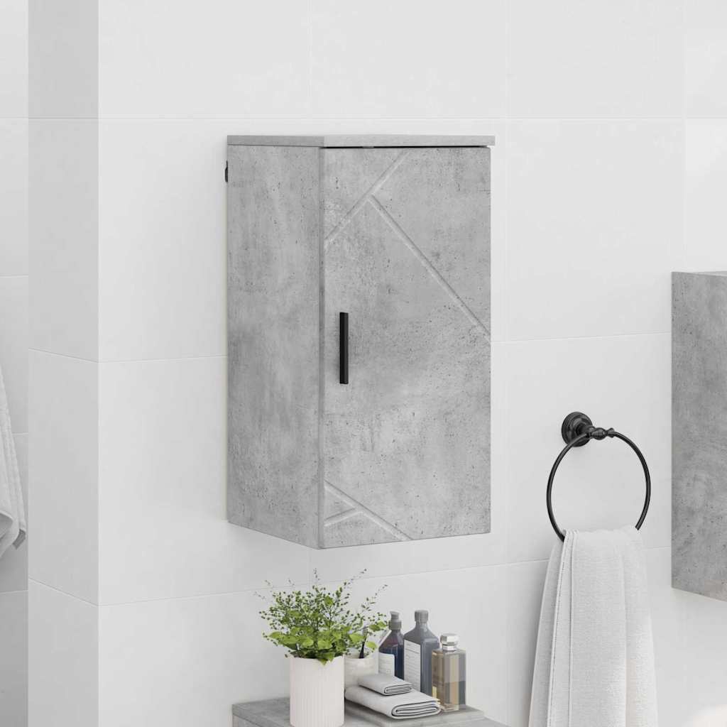 Badezimmerschrank Wandmontiert Beton Grau 30 x 31,5 x 61 cm