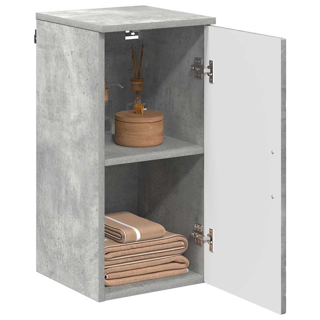 Badezimmerschrank Wandmontiert Beton Grau 30 x 31,5 x 61 cm
