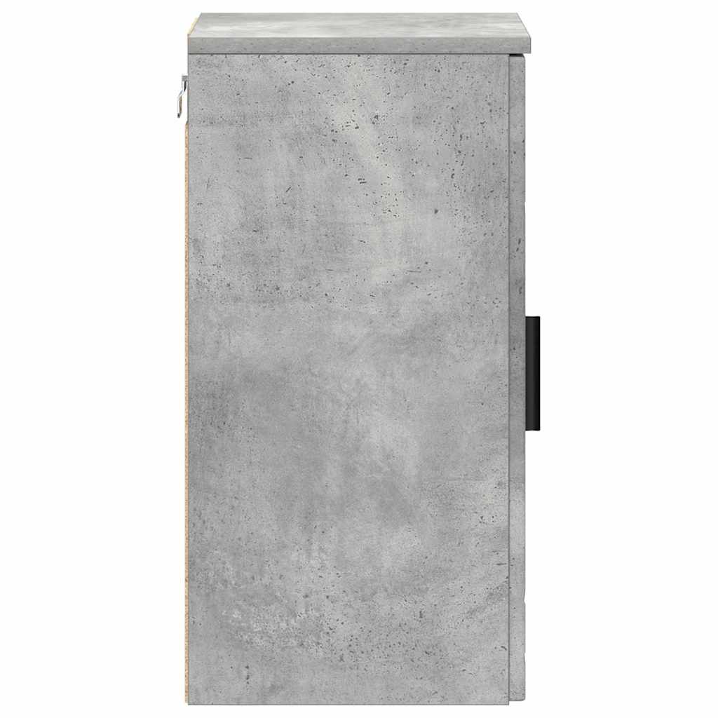 Badezimmerschrank Wandmontiert Beton Grau 30 x 31,5 x 61 cm