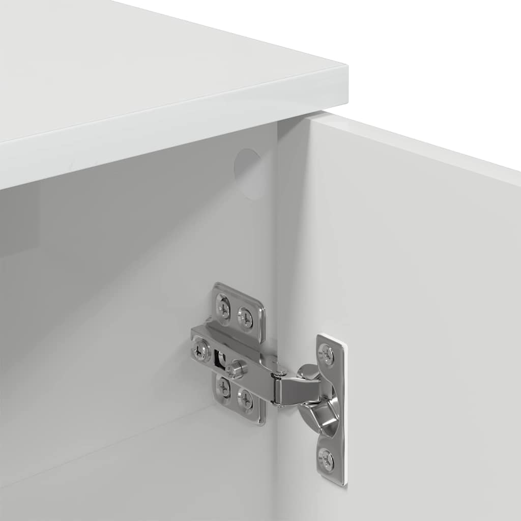 Badezimmerschrank Wandmontiert Hochglanz Weiß 30 x 31,5 x 61 cm