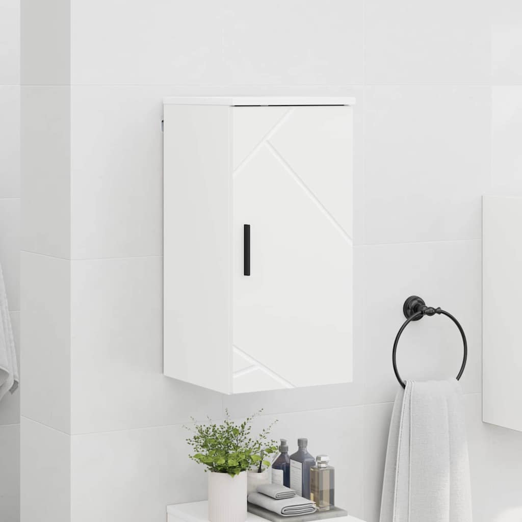 Badezimmerschrank Wandmontiert Hochglanz Weiß 30 x 31,5 x 61 cm