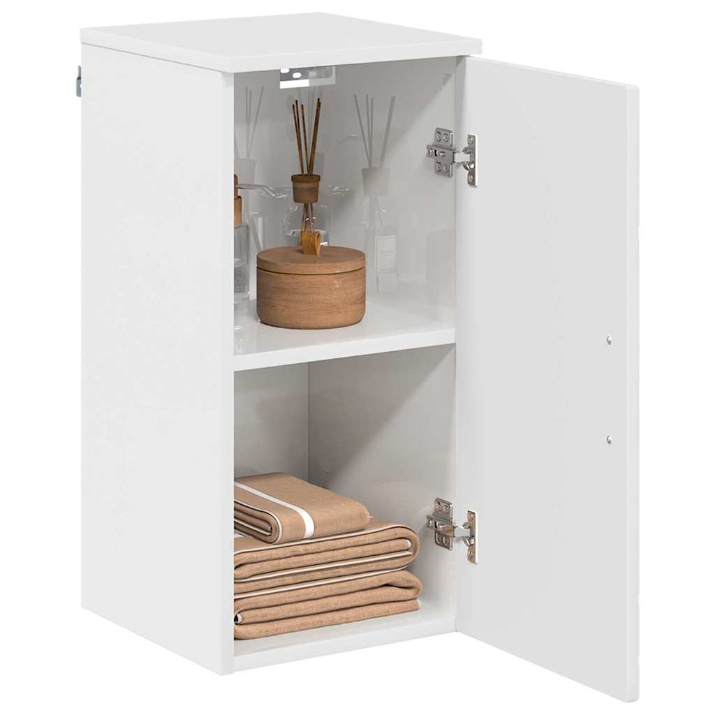 Badezimmerschrank Wandmontiert Hochglanz Weiß 30 x 31,5 x 61 cm