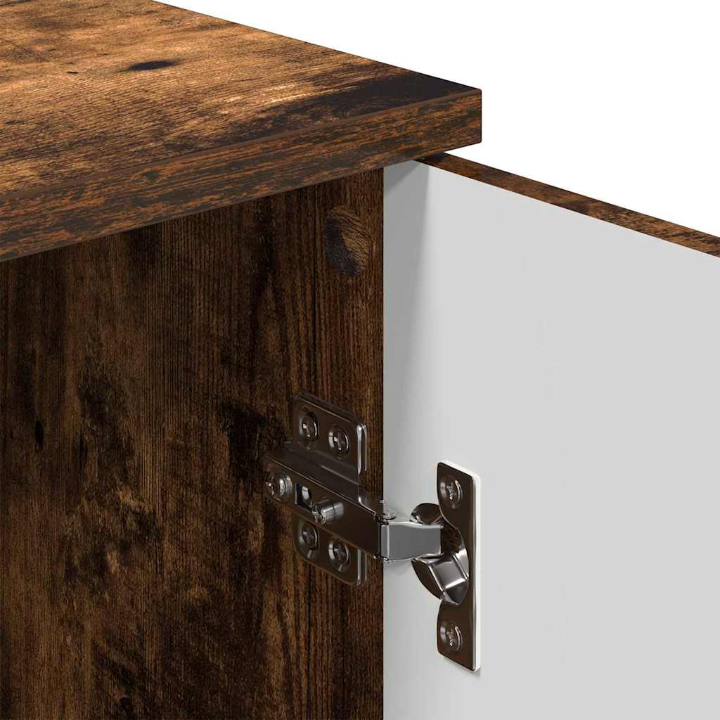 Badezimmerschrank mit Tür Geräucherte Eiche 30 x 31,5 x 61 cm