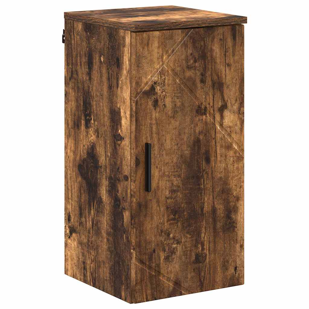 Badezimmerschrank mit Tür Geräucherte Eiche 30 x 31,5 x 61 cm
