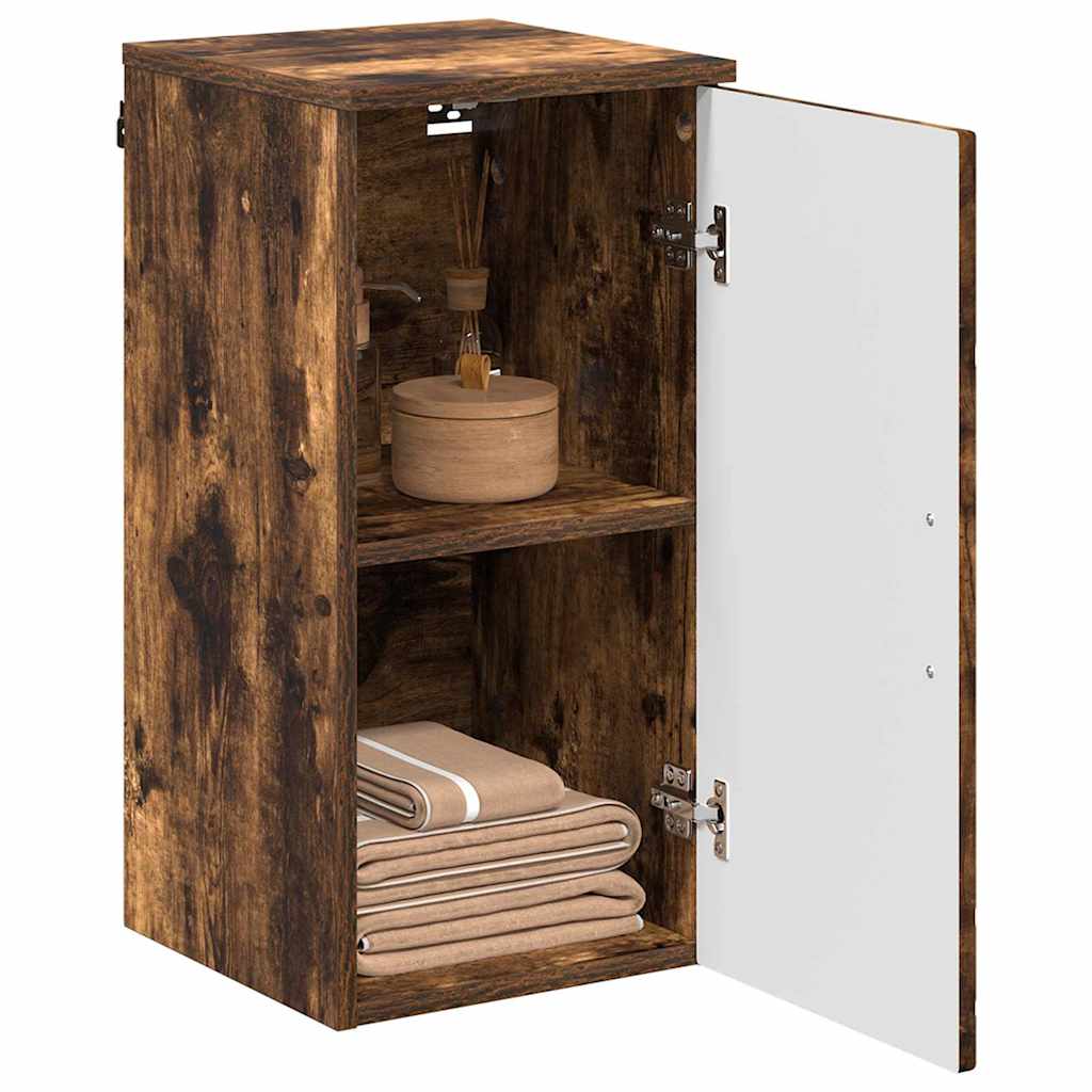 Badezimmerschrank mit Tür Geräucherte Eiche 30 x 31,5 x 61 cm