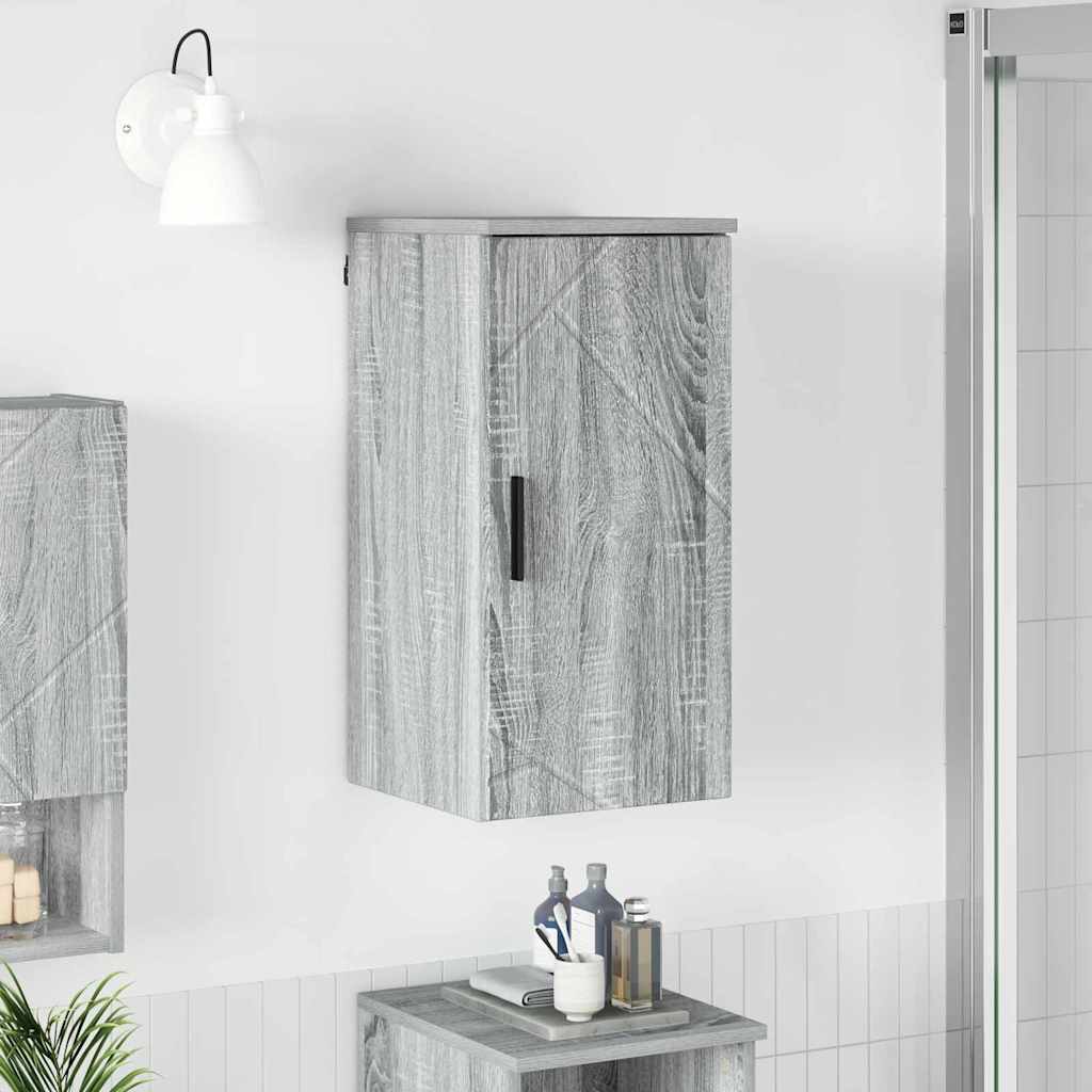 Badezimmerschrank Wandmontiert Graues Sonoma 30 x 31,5 x 61 cm