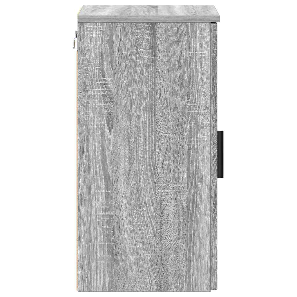 Badezimmerschrank Wandmontiert Graues Sonoma 30 x 31,5 x 61 cm