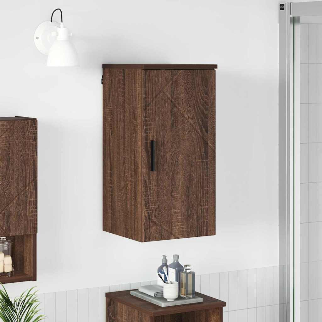 Badezimmerschrank mit Tür Braun Eichen-Optik 30 x 31,5 x 61 cm
