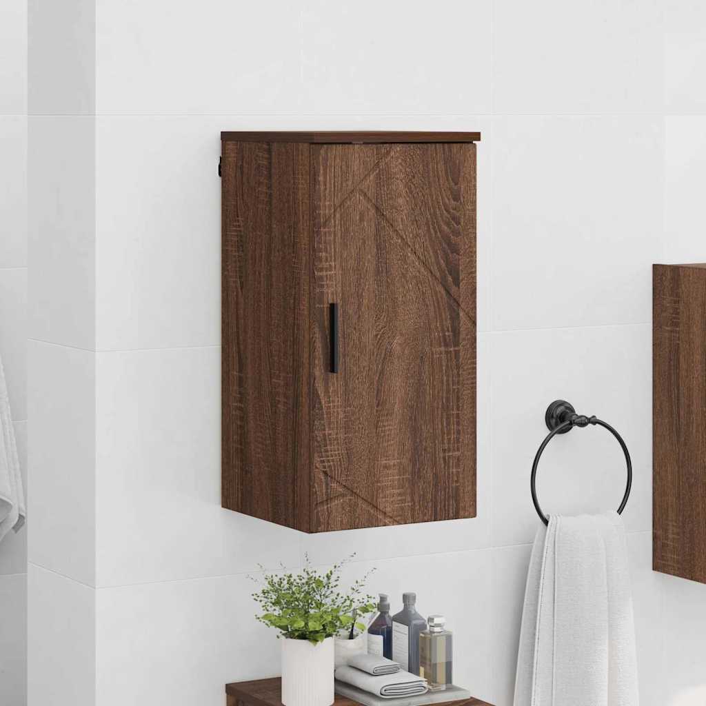 Badezimmerschrank mit Tür Braun Eichen-Optik 30 x 31,5 x 61 cm