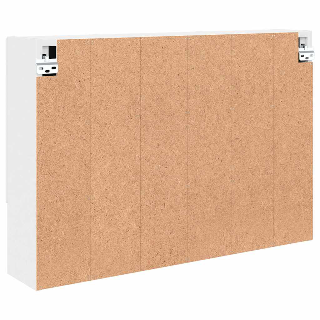 Spiegelschrank Wandmontiert Weiß 80 x 17 x 55 cm Holzwerkstoff