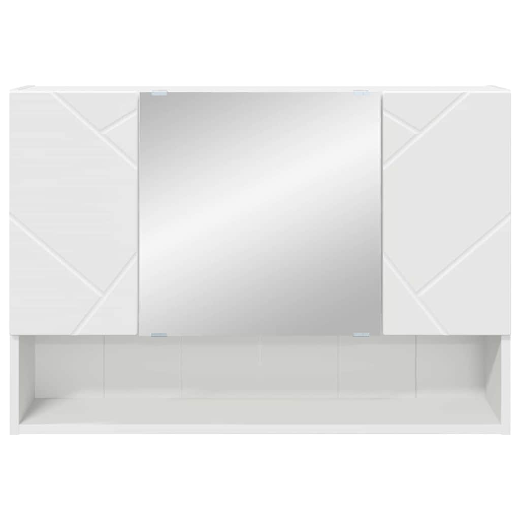 Spiegelschrank Wandmontiert Weiß 80 x 17 x 55 cm Holzwerkstoff