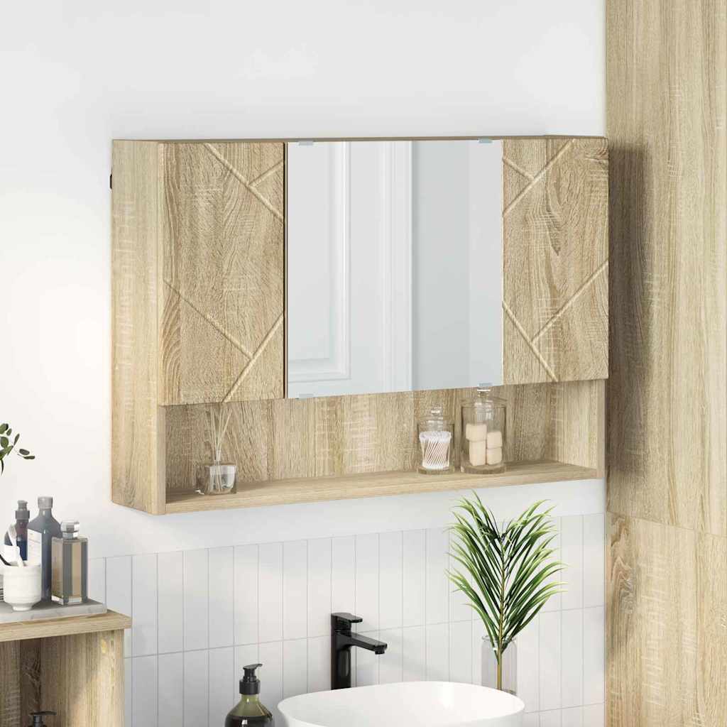 Spiegelschrank Sonoma-Eiche 80 x 17 x 55 cm Holzwerkstoff