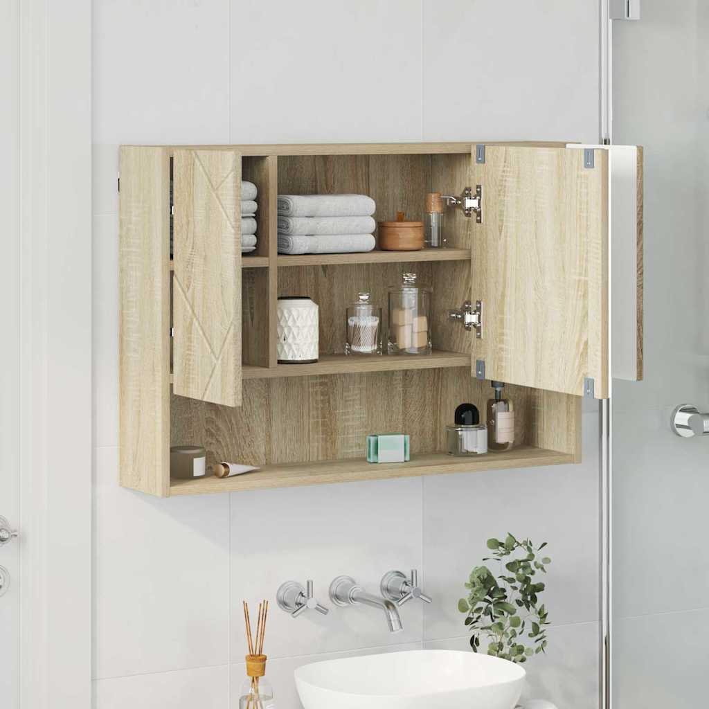 Spiegelschrank Sonoma-Eiche 80 x 17 x 55 cm Holzwerkstoff