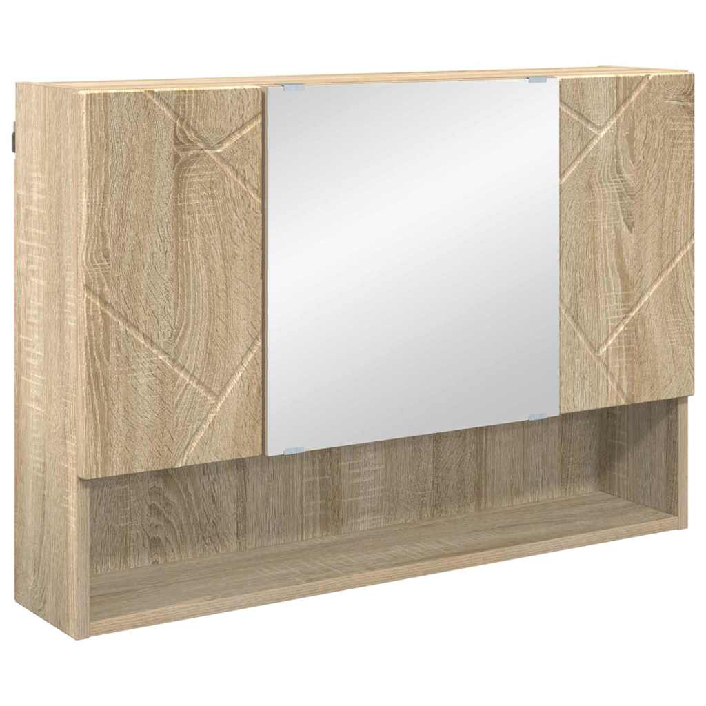 Spiegelschrank Sonoma-Eiche 80 x 17 x 55 cm Holzwerkstoff