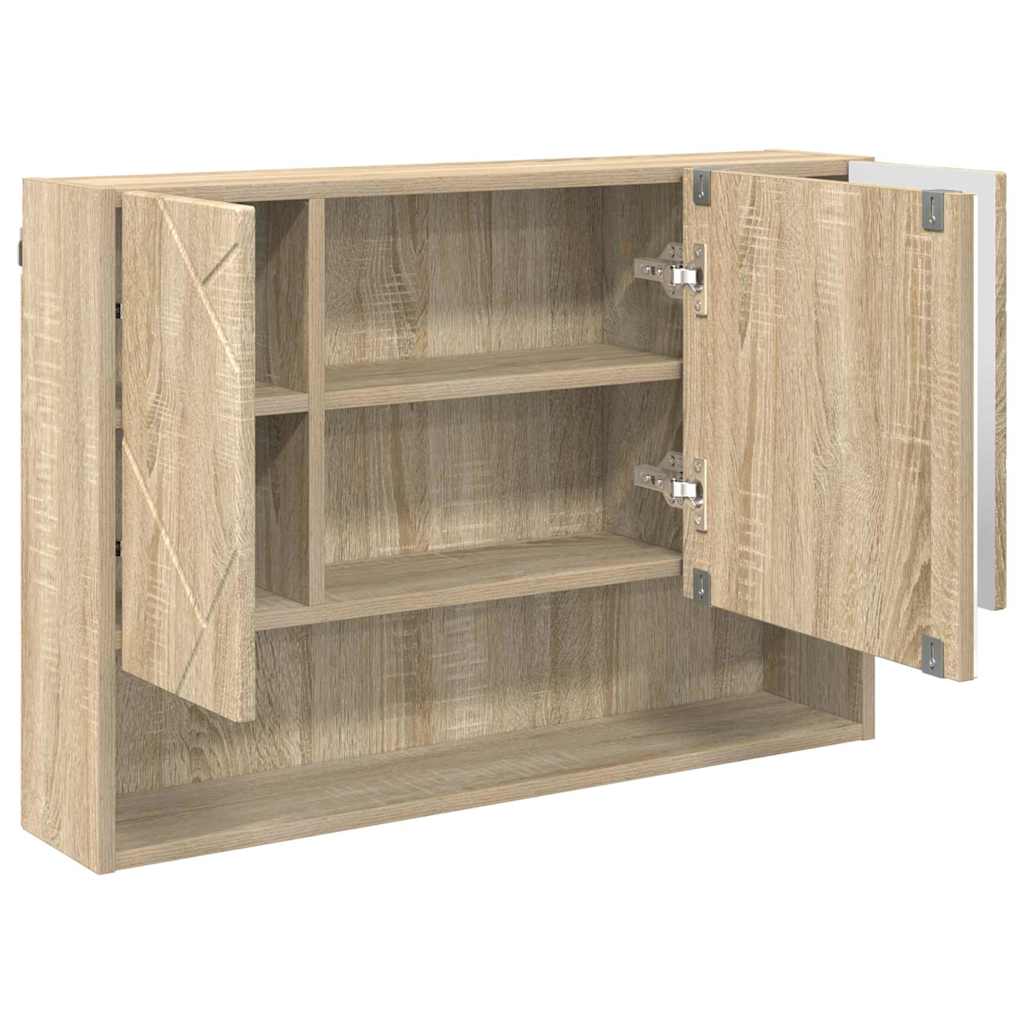 Spiegelschrank Sonoma-Eiche 80 x 17 x 55 cm Holzwerkstoff