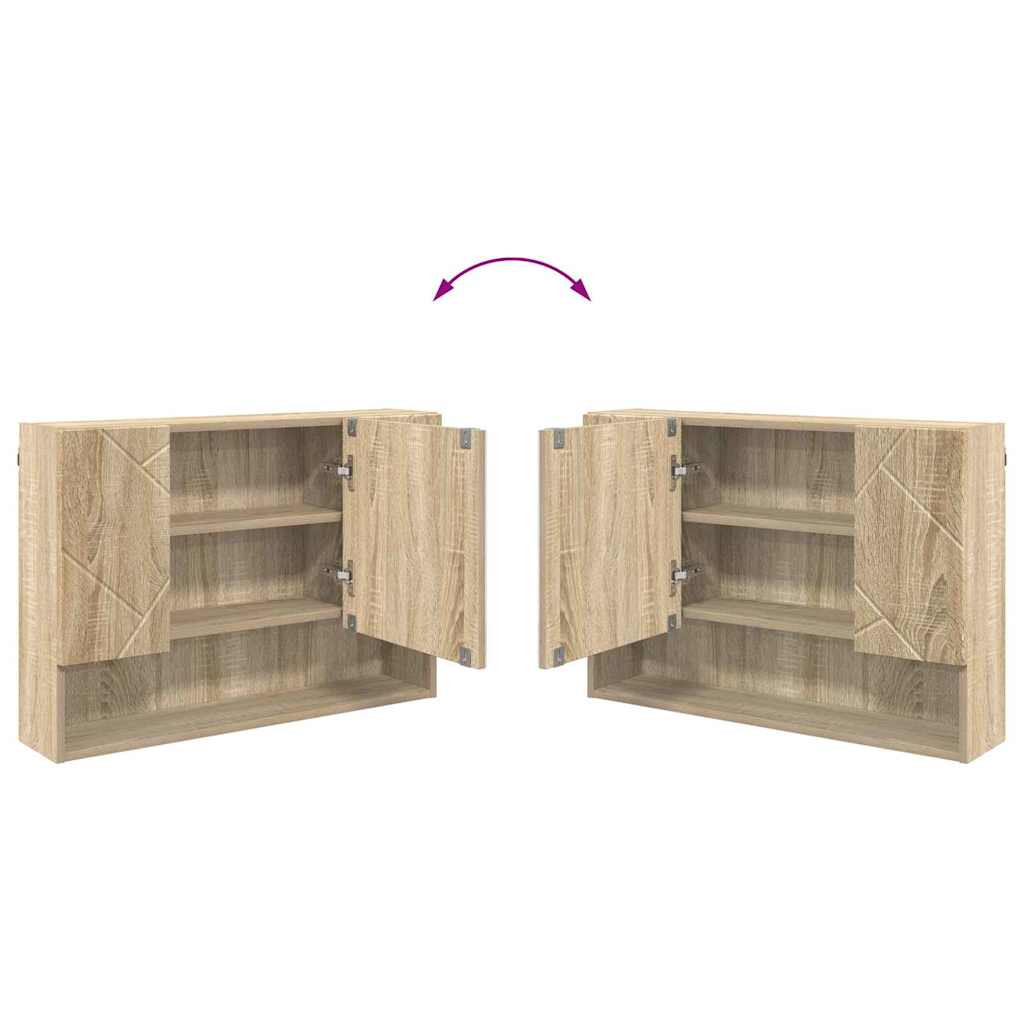 Spiegelschrank Sonoma-Eiche 80 x 17 x 55 cm Holzwerkstoff