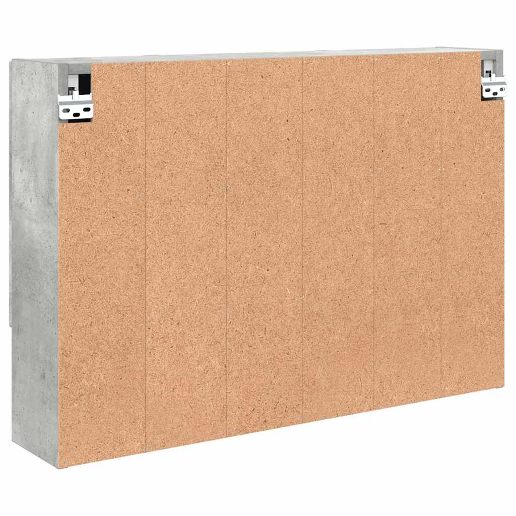 Spiegelschrank mit Tür Beton Grau 80 x 17 x 55 cm Holzwerkstoff