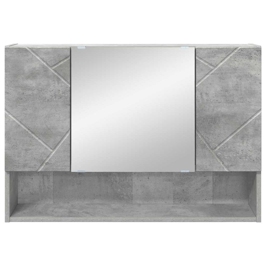 Spiegelschrank mit Tür Beton Grau 80 x 17 x 55 cm Holzwerkstoff