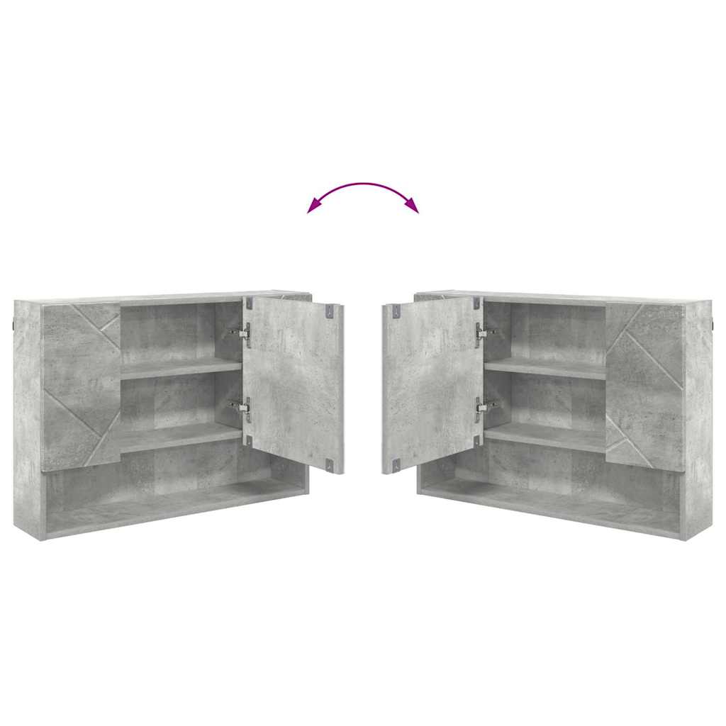 Spiegelschrank mit Tür Beton Grau 80 x 17 x 55 cm Holzwerkstoff