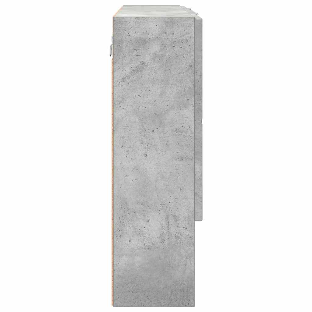 Spiegelschrank mit Tür Beton Grau 80 x 17 x 55 cm Holzwerkstoff