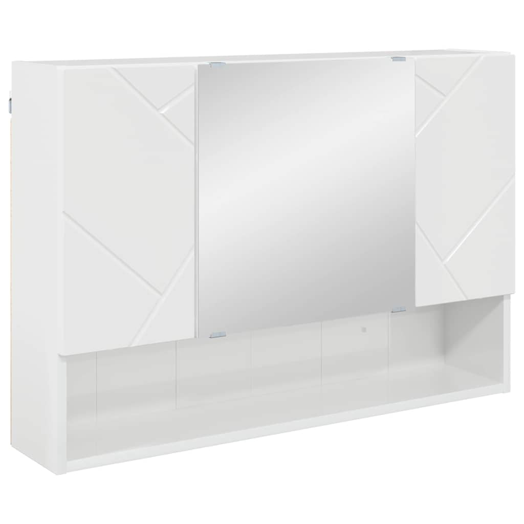 Spiegelschrank Hochglanz Weiß 80 x 17 x 55 cm Holzwerkstoff