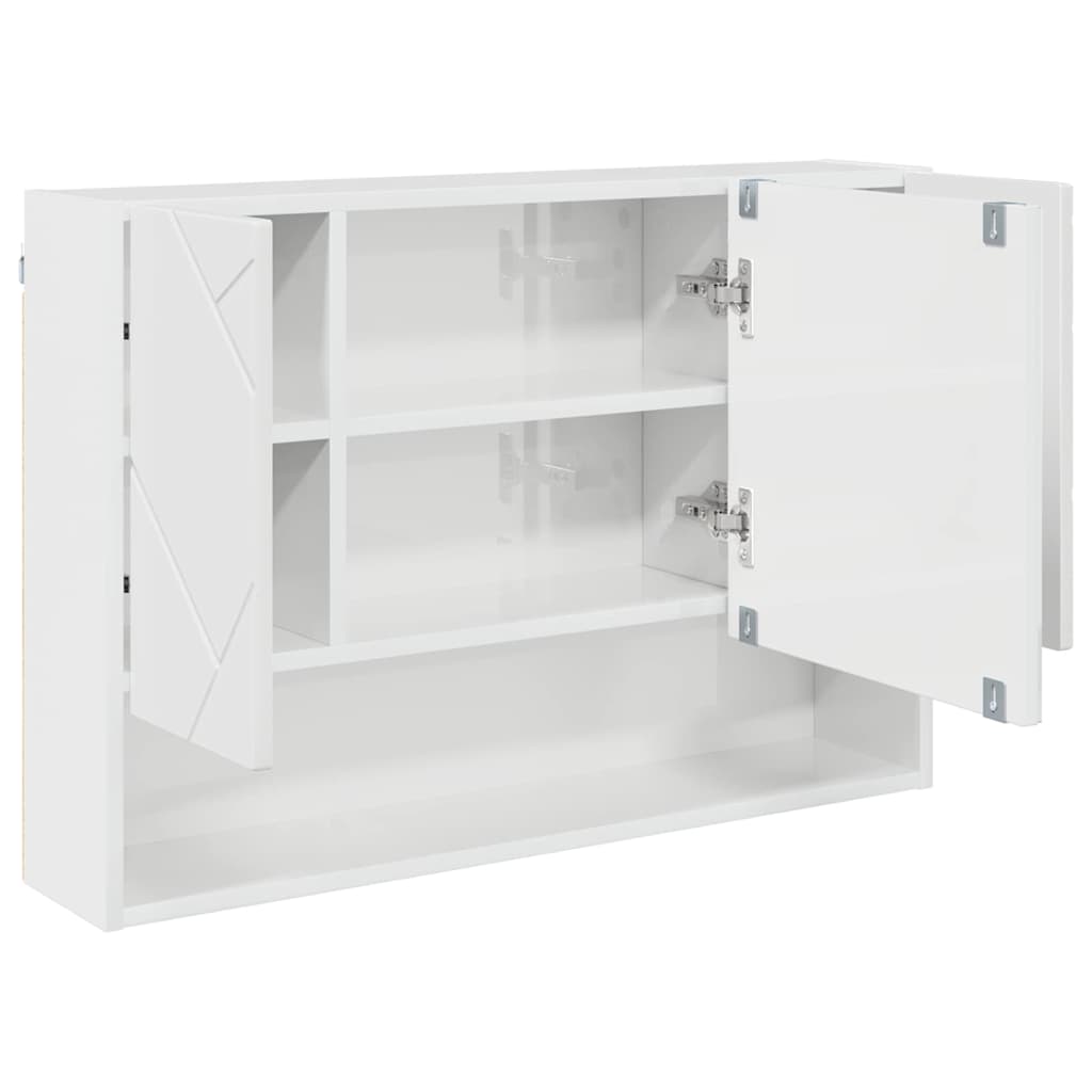 Spiegelschrank Hochglanz Weiß 80 x 17 x 55 cm Holzwerkstoff
