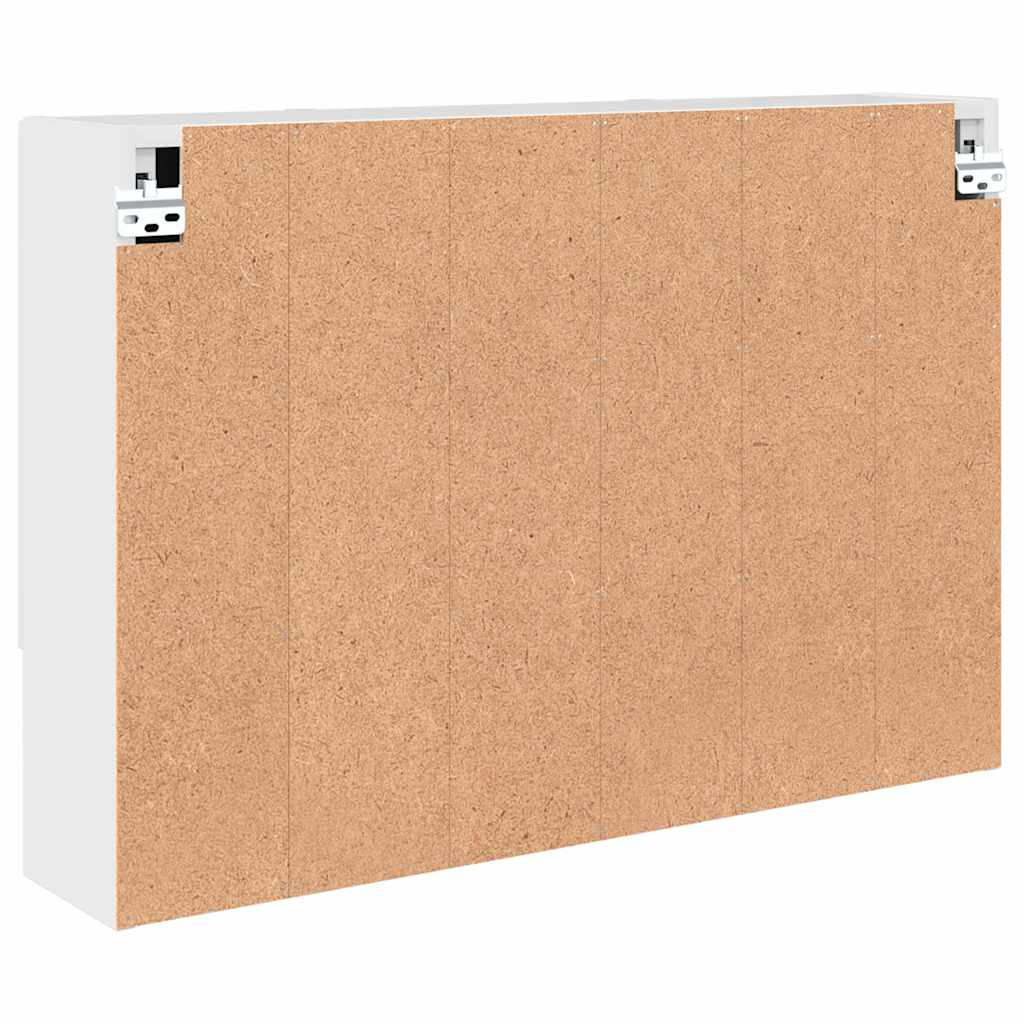 Spiegelschrank Hochglanz Weiß 80 x 17 x 55 cm Holzwerkstoff