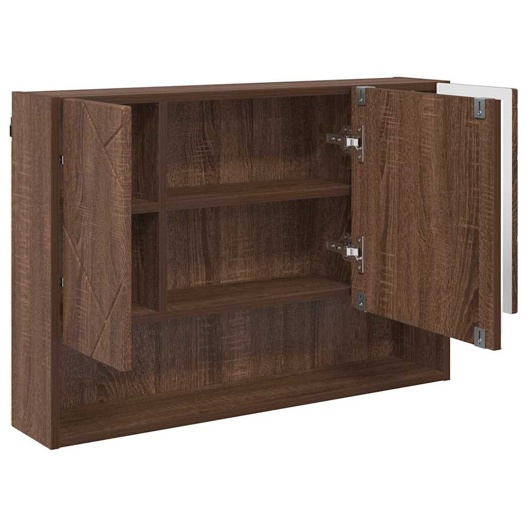 Spiegelschrank Braun Eichen-Optik 80 x 17 x 55 cm Holzwerkstoff