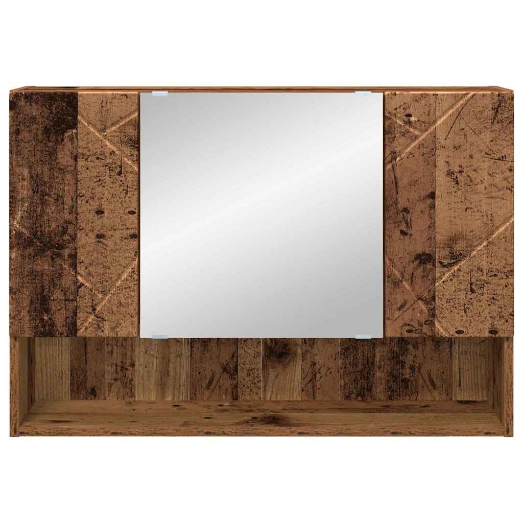 Spiegelschrank mit Tür Altholz 80 x 17 x 55 cm Holzwerkstoff
