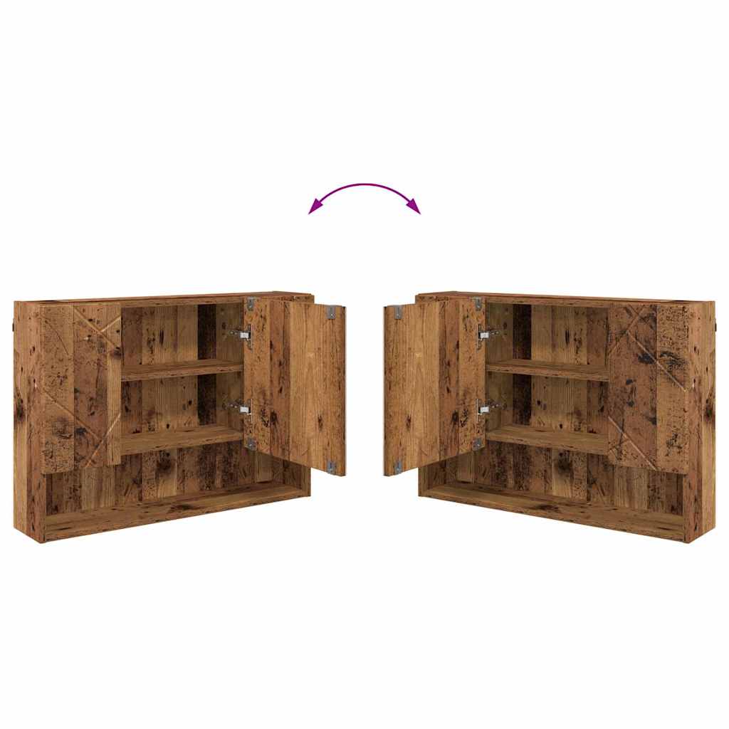 Spiegelschrank mit Tür Altholz 80 x 17 x 55 cm Holzwerkstoff