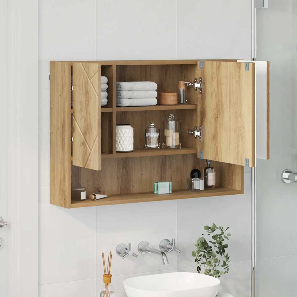 Spiegelschrank Artisan-Eiche 80 x 17 x 55 cm Holzwerkstoff