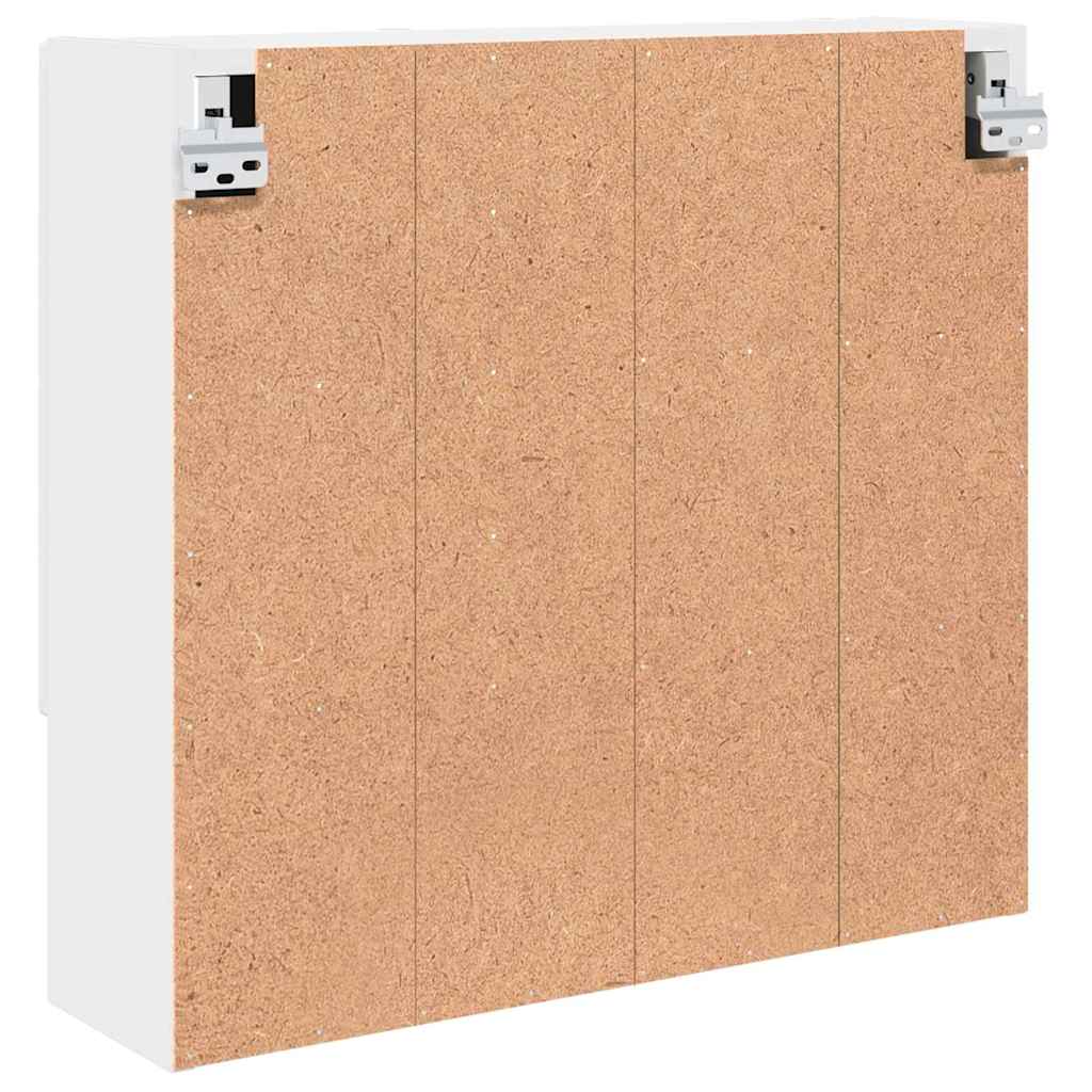 Spiegelschrank Wandmontiert Weiß 59 x 17 x 55 cm Holzwerkstoff