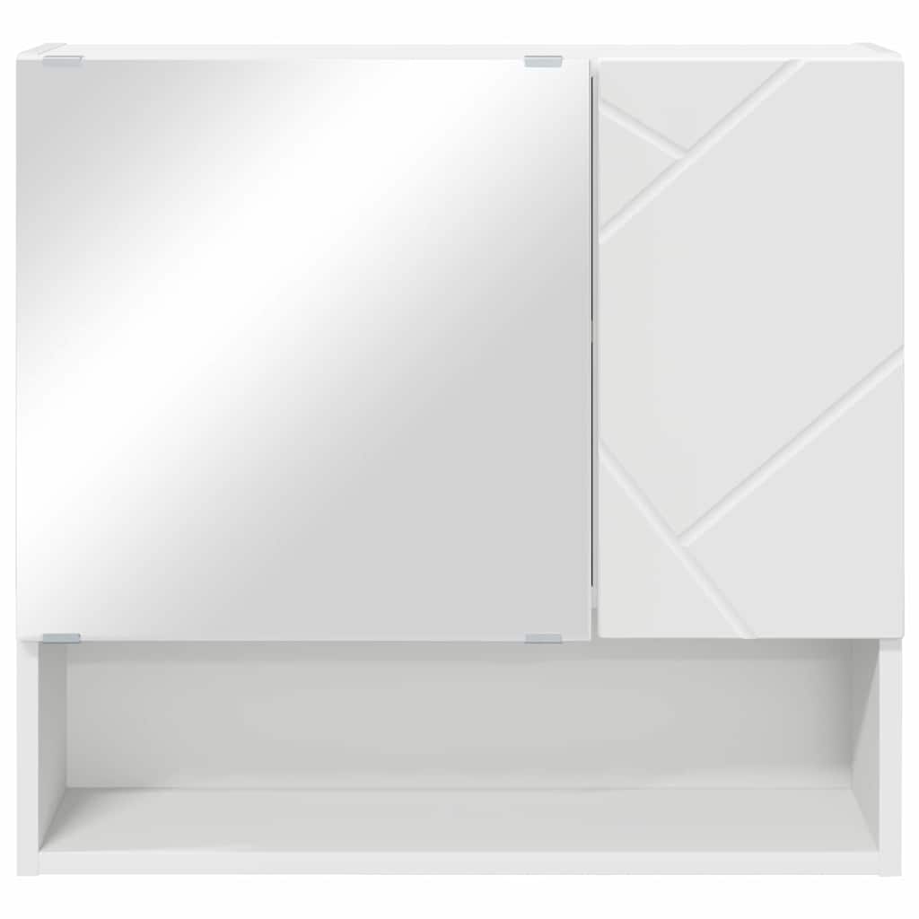Spiegelschrank Wandmontiert Weiß 59 x 17 x 55 cm Holzwerkstoff
