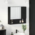Spiegelschrank mit Tür Schwarz 59 x 17 x 55 cm Holzwerkstoff