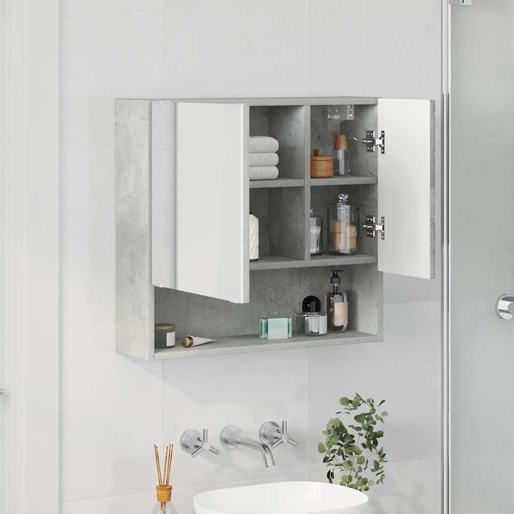 Spiegelschrank mit Tür Beton Grau 59 x 17 x 55 cm Holzwerkstoff