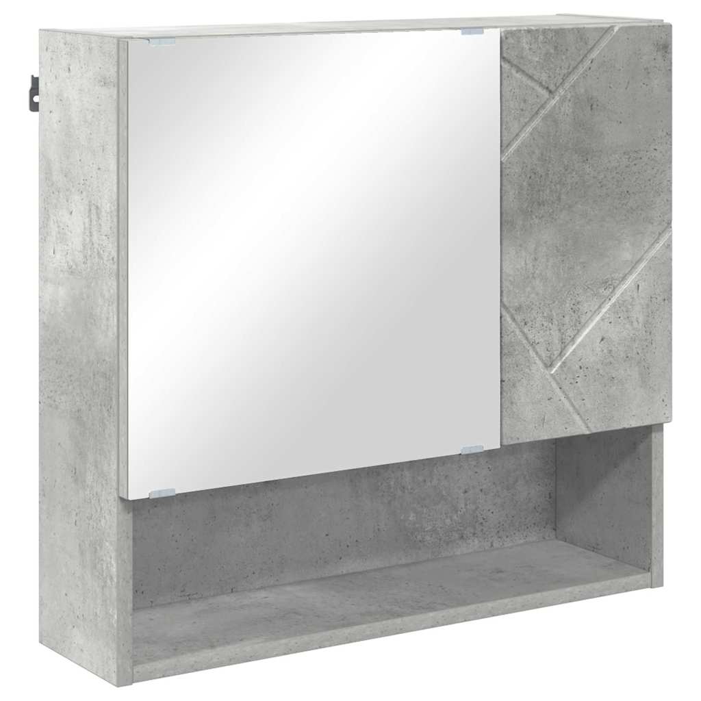 Spiegelschrank mit Tür Beton Grau 59 x 17 x 55 cm Holzwerkstoff