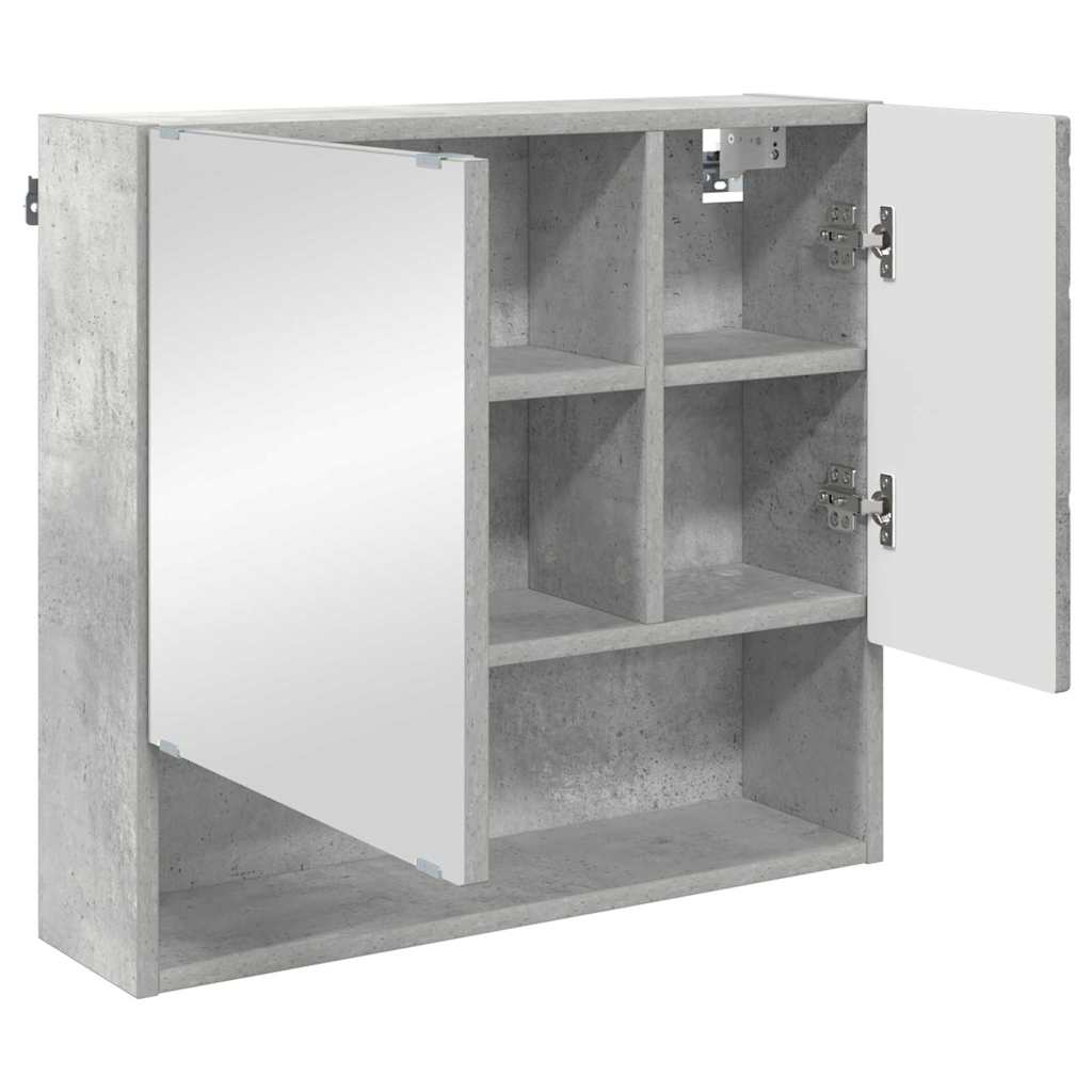 Spiegelschrank mit Tür Beton Grau 59 x 17 x 55 cm Holzwerkstoff