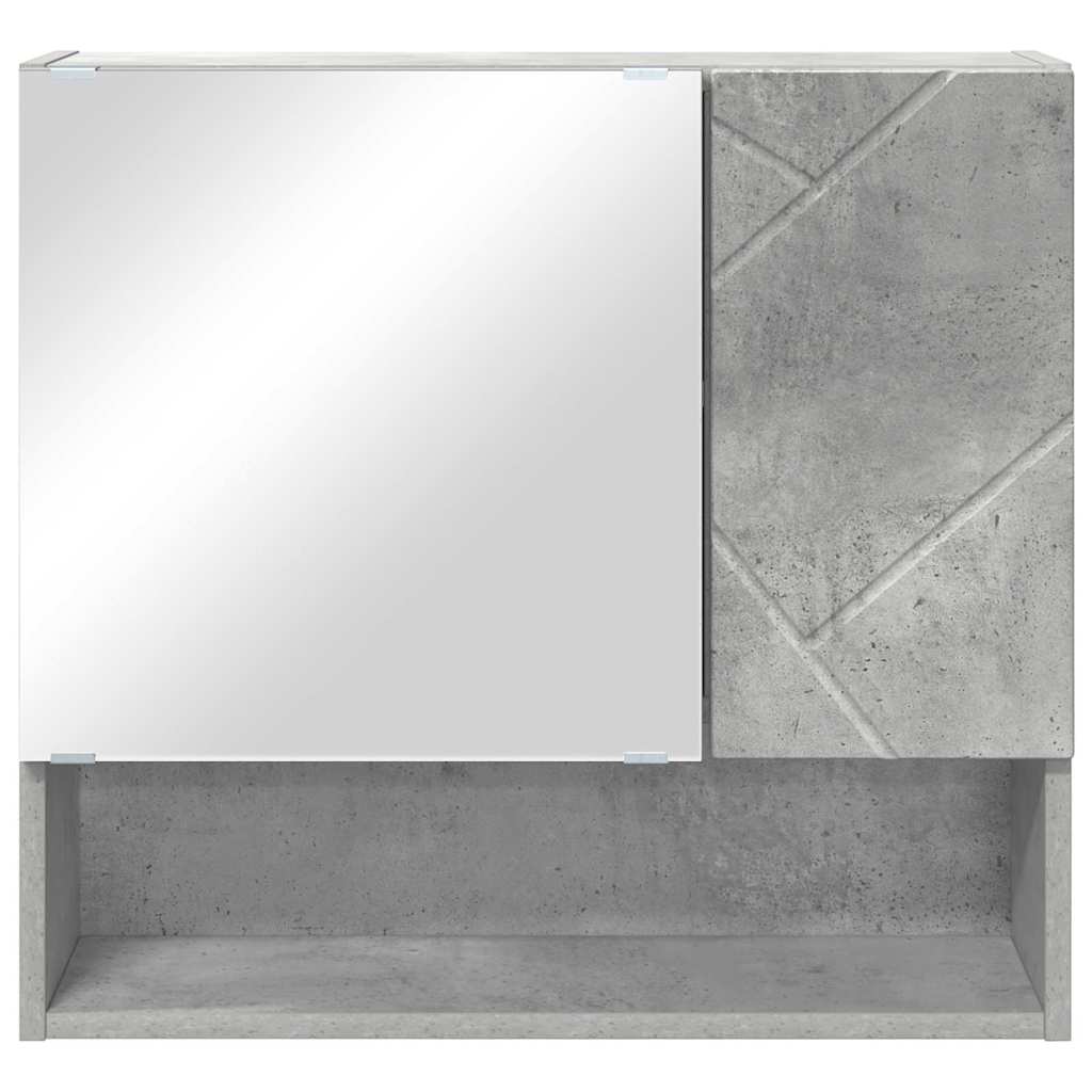 Spiegelschrank mit Tür Beton Grau 59 x 17 x 55 cm Holzwerkstoff