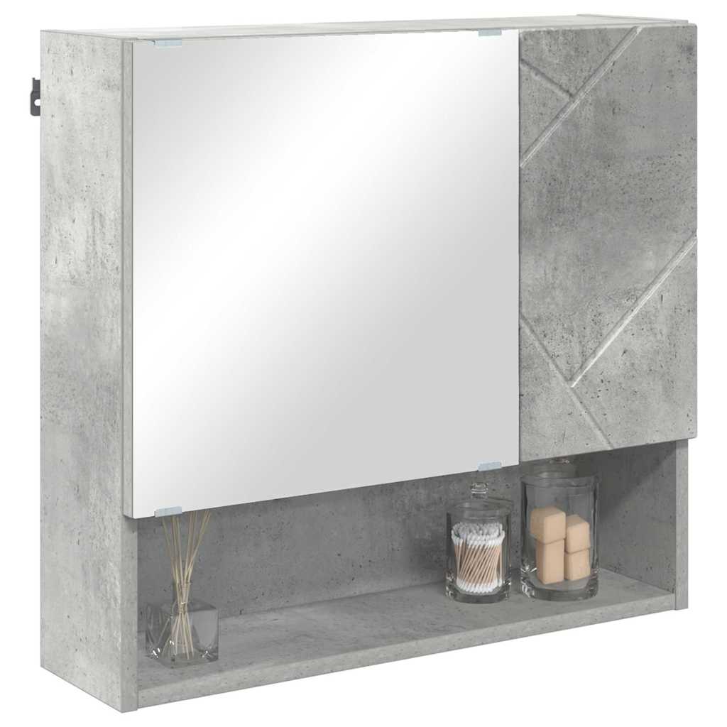 Spiegelschrank mit Tür Beton Grau 59 x 17 x 55 cm Holzwerkstoff