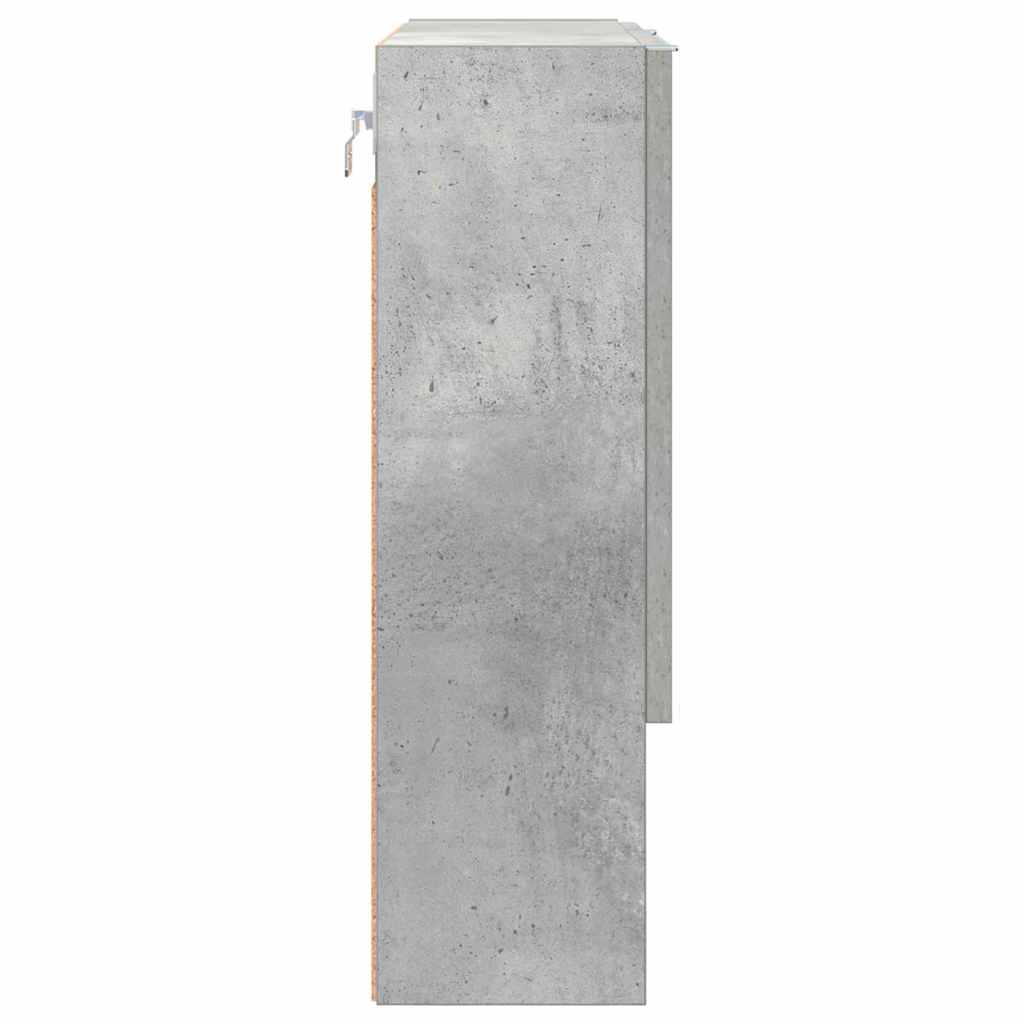Spiegelschrank mit Tür Beton Grau 59 x 17 x 55 cm Holzwerkstoff
