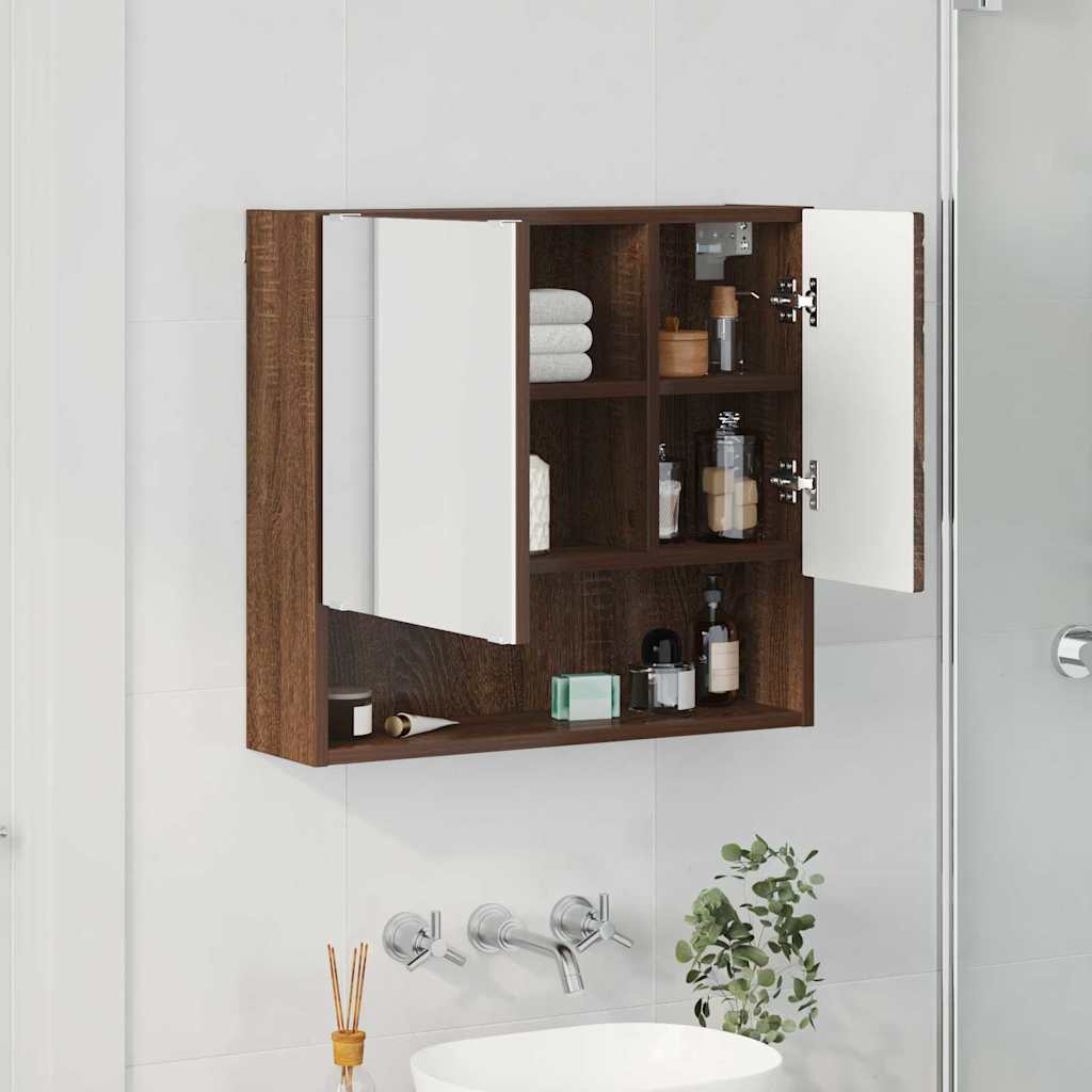 Spiegelschrank Braun Eichen-Optik 59 x 17 x 55 cm Holzwerkstoff