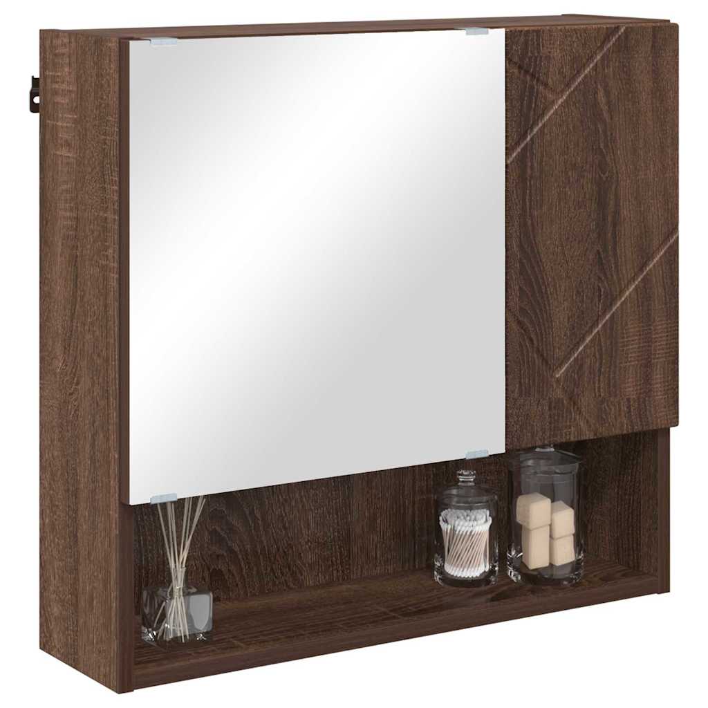 Spiegelschrank Braun Eichen-Optik 59 x 17 x 55 cm Holzwerkstoff